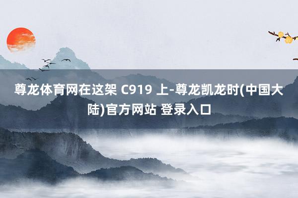 尊龙体育网在这架 C919 上-尊龙凯龙时(中国大陆)官方网站 登录入口