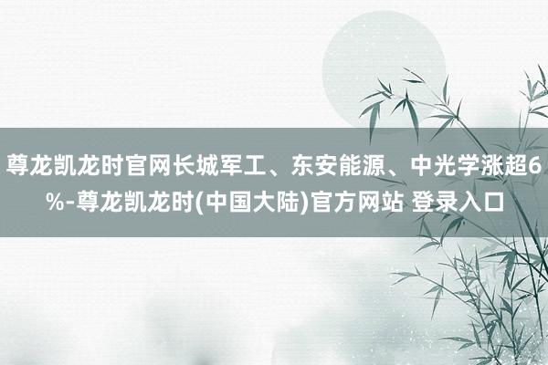 尊龙凯龙时官网长城军工、东安能源、中光学涨超6%-尊龙凯龙时(中国大陆)官方网站 登录入口