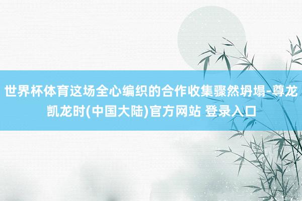 世界杯体育这场全心编织的合作收集骤然坍塌-尊龙凯龙时(中国大陆)官方网站 登录入口