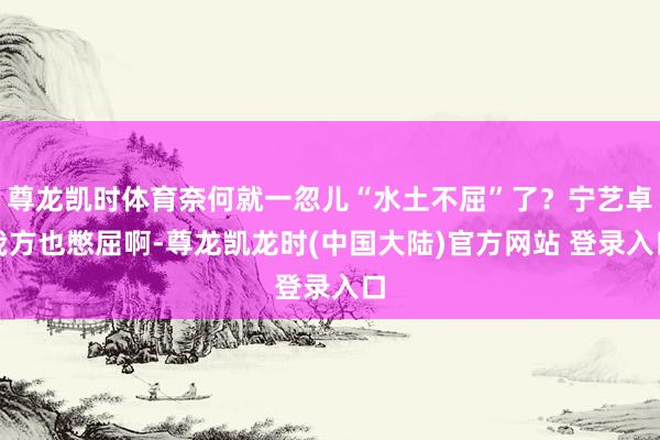 尊龙凯时体育奈何就一忽儿“水土不屈”了？宁艺卓我方也憋屈啊-尊龙凯龙时(中国大陆)官方网站 登录入口