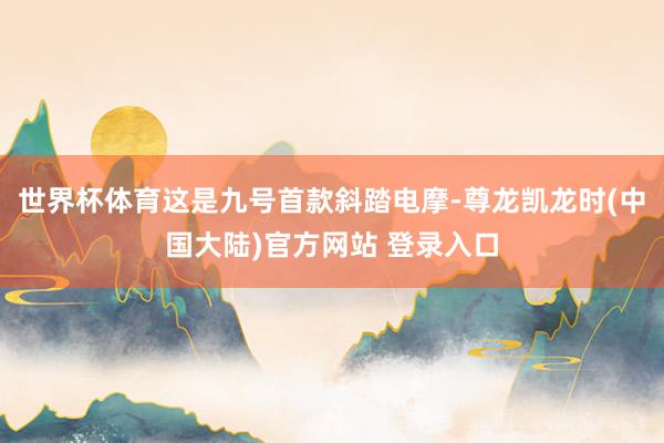 世界杯体育这是九号首款斜踏电摩-尊龙凯龙时(中国大陆)官方网站 登录入口