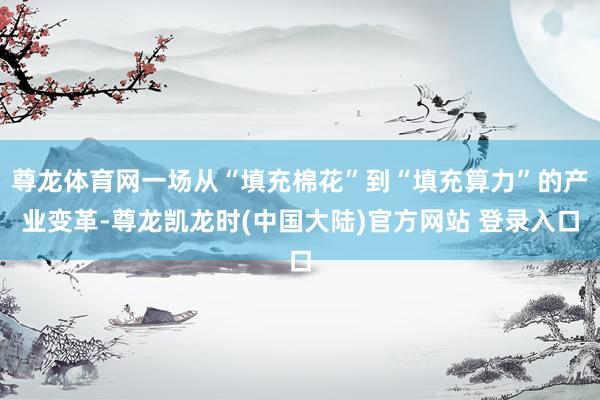 尊龙体育网一场从“填充棉花”到“填充算力”的产业变革-尊龙凯龙时(中国大陆)官方网站 登录入口