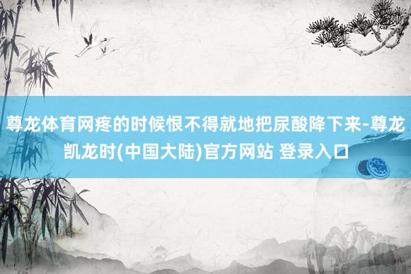 尊龙体育网疼的时候恨不得就地把尿酸降下来-尊龙凯龙时(中国大陆)官方网站 登录入口