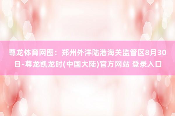 尊龙体育网　　图：郑州外洋陆港海关监管区　　8月30日-尊龙凯龙时(中国大陆)官方网站 登录入口